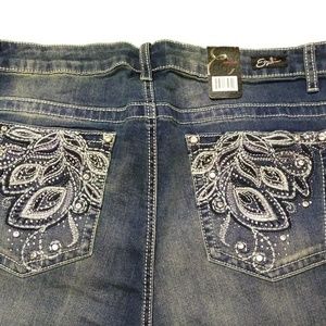 New Earl Jeans Bling Embellishments Plus Size 18W